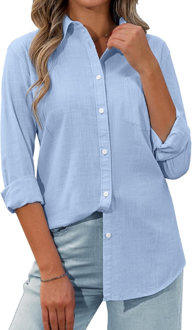 Linen Long-Sleeve Shirt — Collared Design | Breathable for Summer | Casual Commuter Essential