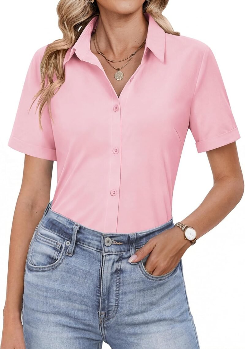 Short-Sleeve Slim-Fit Formal Shirt — Business Casual Office Wear | Simple & Versatile Style