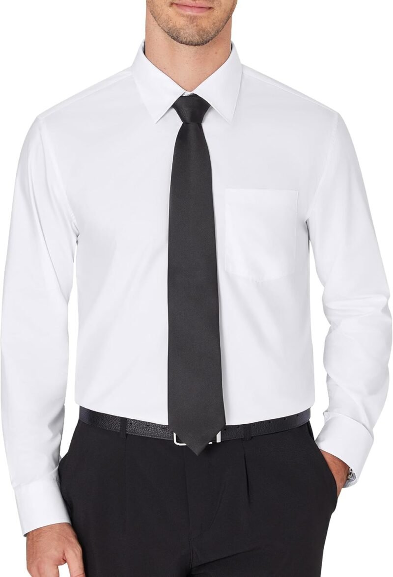 Men's Dress Shirts Wrinkle Free Long Sleeve Formal Shirt Solid Business Casual Button Down Shirts for Wedding Prom